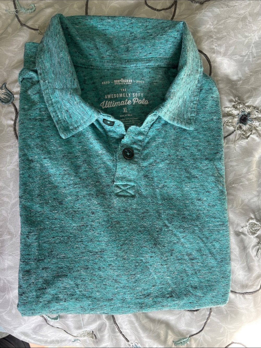 urban pipeline Teal Green Marled Polo Shirt